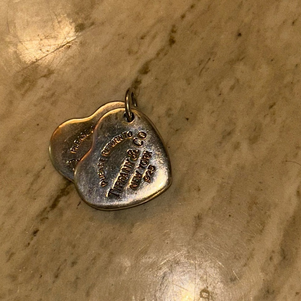 Tiffany & Co. Return to Tiffany Double Heart Tag Charm Pendant Silver 925 - Picture 5 of 11